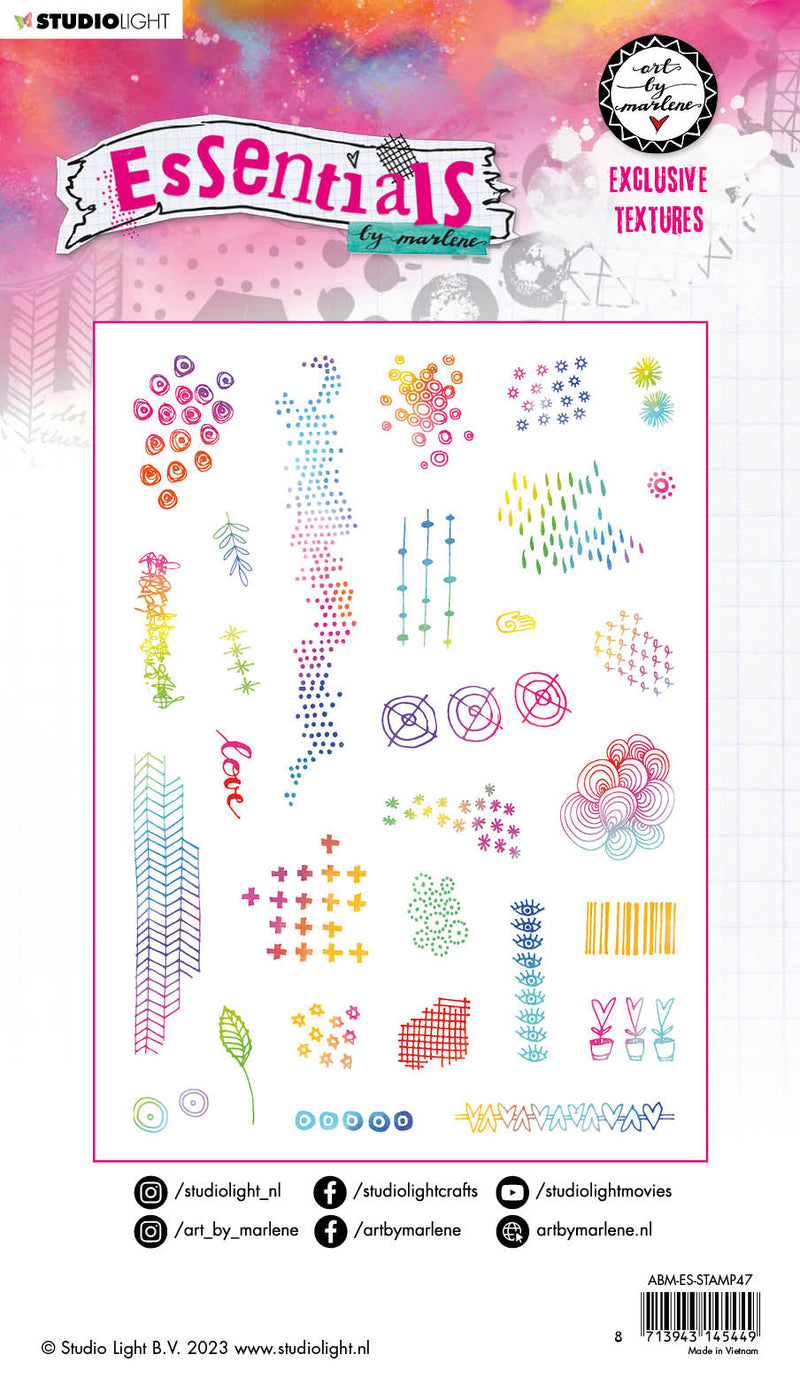 ABM Cling Stamp Exclusive Textures Essentials 153x265x5mm 29 PC nr.47-3