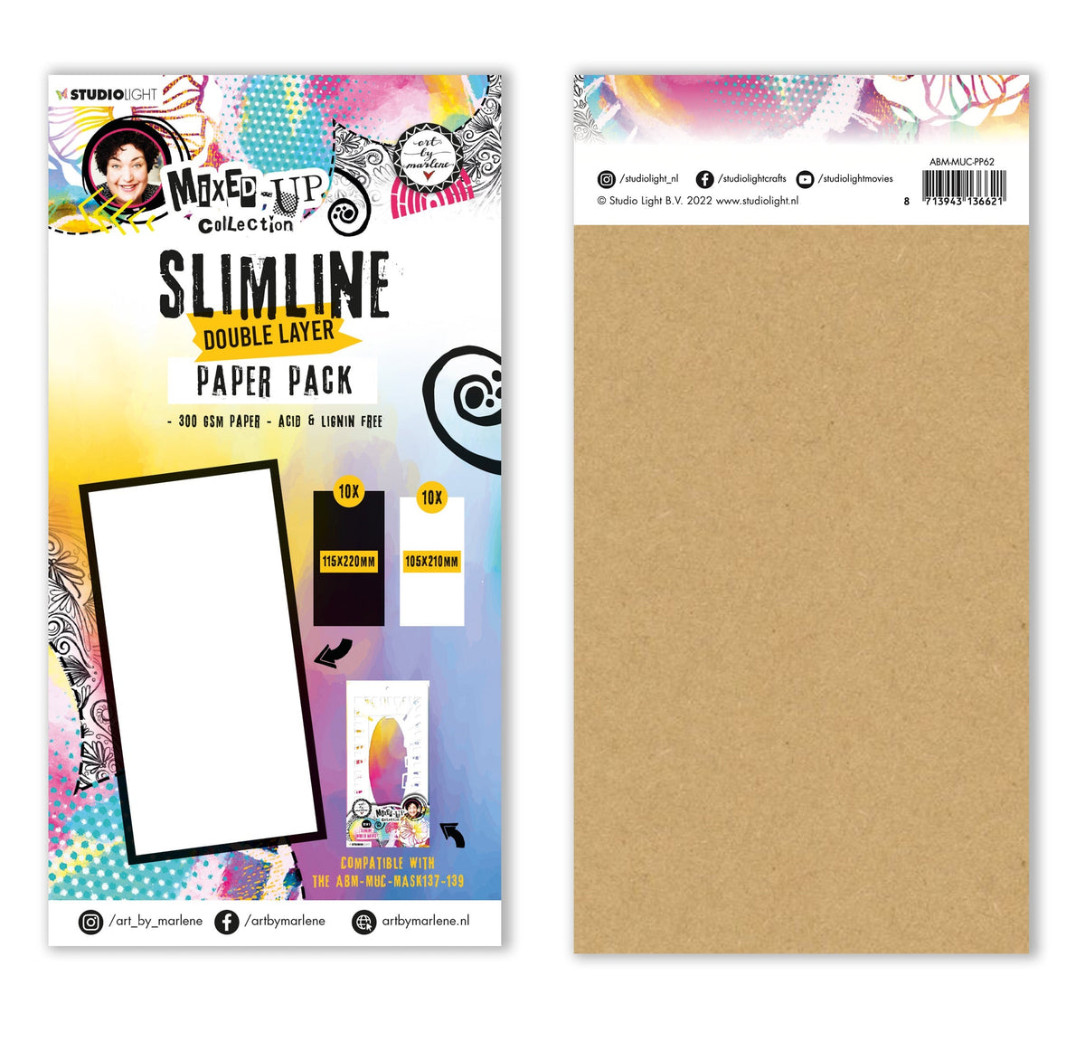 ABM Paper Pack Slimline Double Layer Mixed-Up Collection 115x260x10mm 20 SH nr.62-1