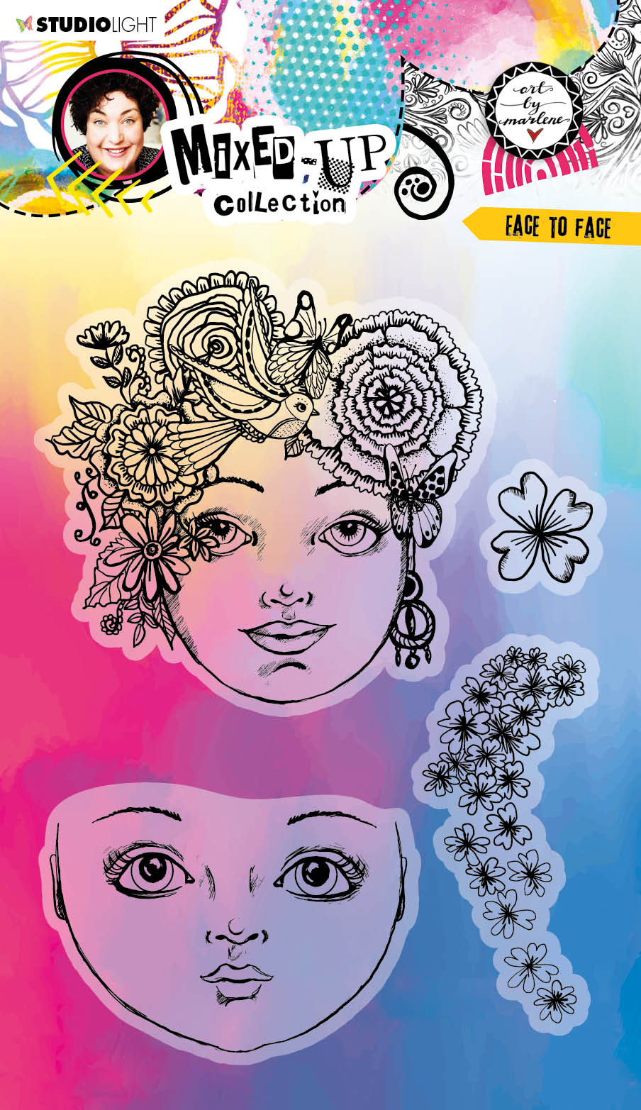 ABM Clear Stamp Face To Face Mixed-Up Collection 148x210x3mm 4 PC nr.287-1