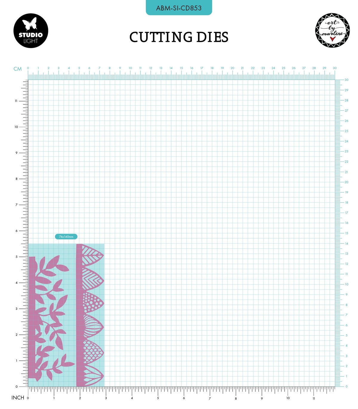 ABM Cutting Dies Border-Leaves Signature Collection 2 PC-2