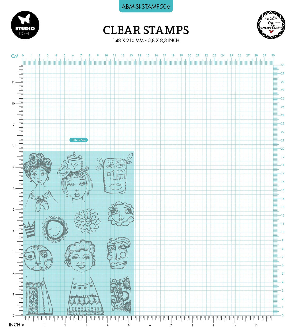 ABM Tampon Transparent Signature Face-It Collection 148x210x3mm 13 PC n°506-2