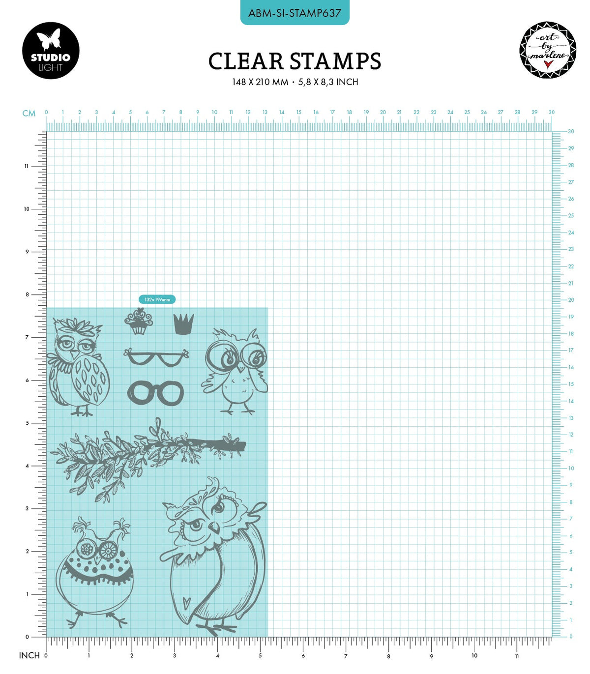 Sello transparente ABM Owlicious Signature Collection 148x210x3mm 9 pzas n.º 637-2