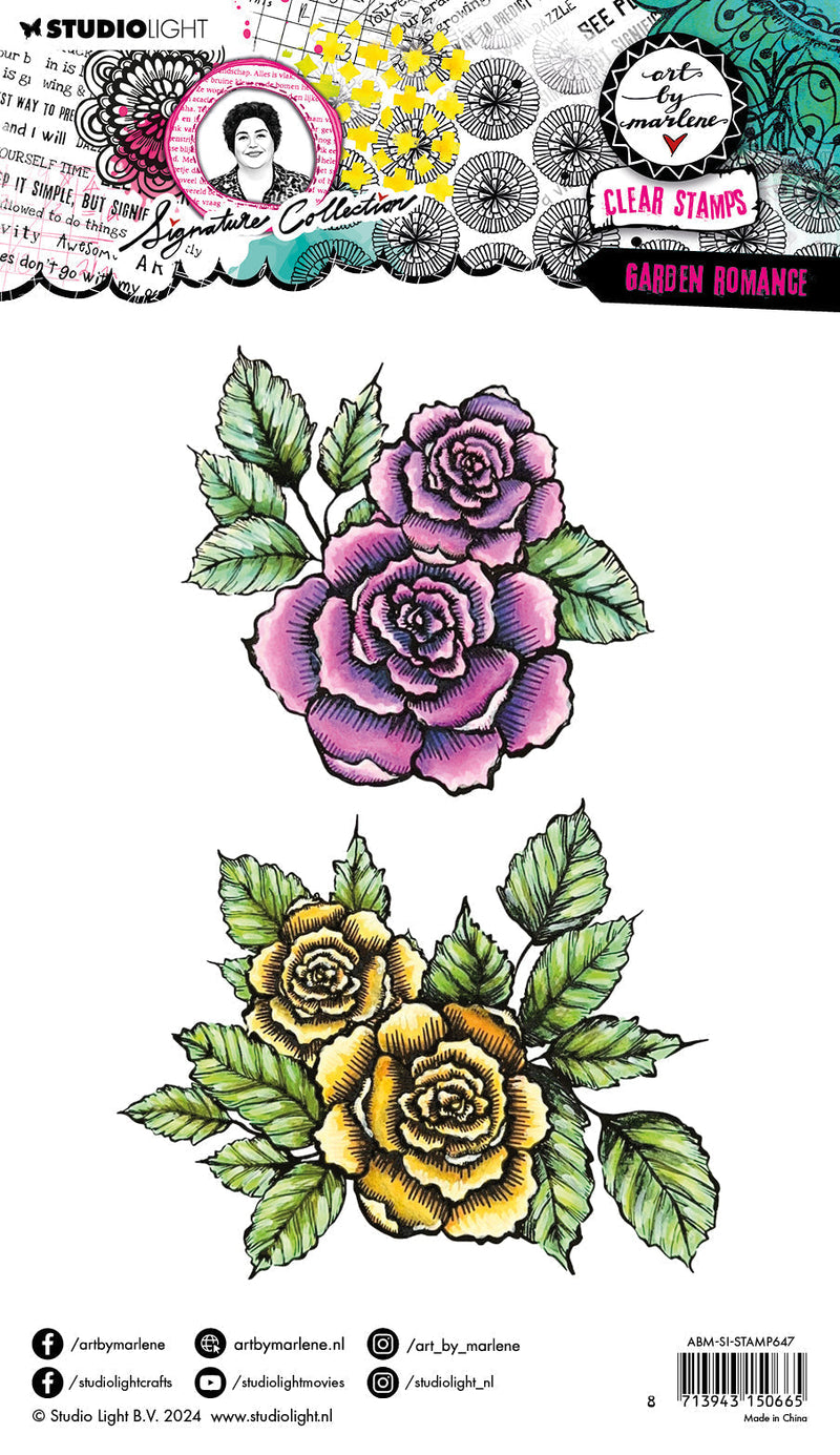 ABM Clear Stamp Garden Romance Signature Collection 5 PC-3