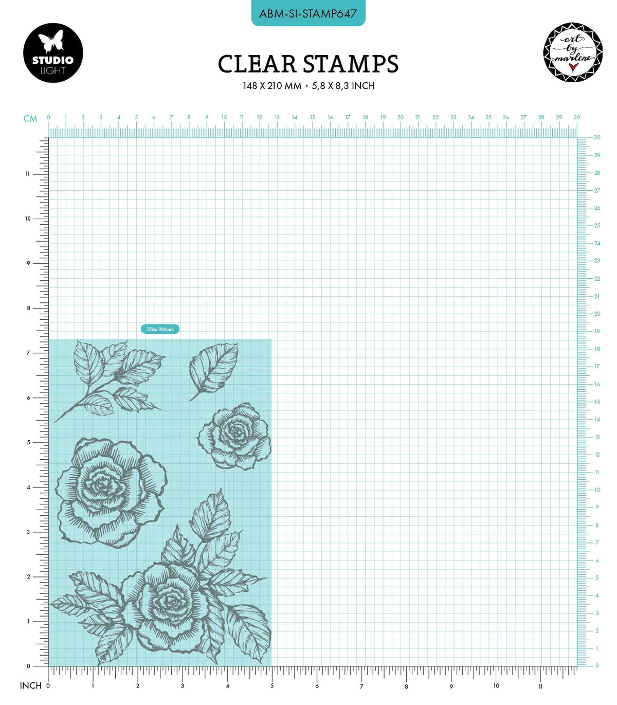 ABM Clear Stamp Garden Romance Signature Collection 5 PC-2