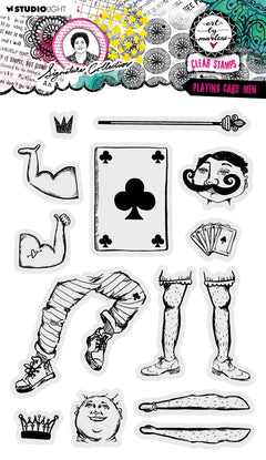 ABM Clear Stamp Playing Card Men Signature Collection 14 PC-1