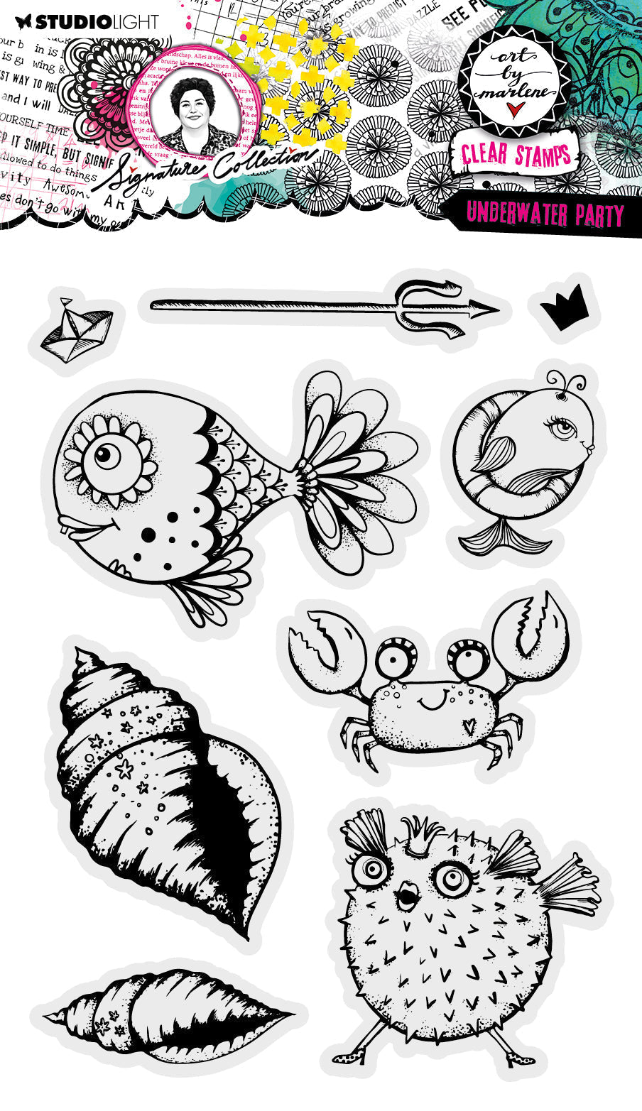 ABM Clear Stamp Underwater Party Signature Collection 9 PC-1