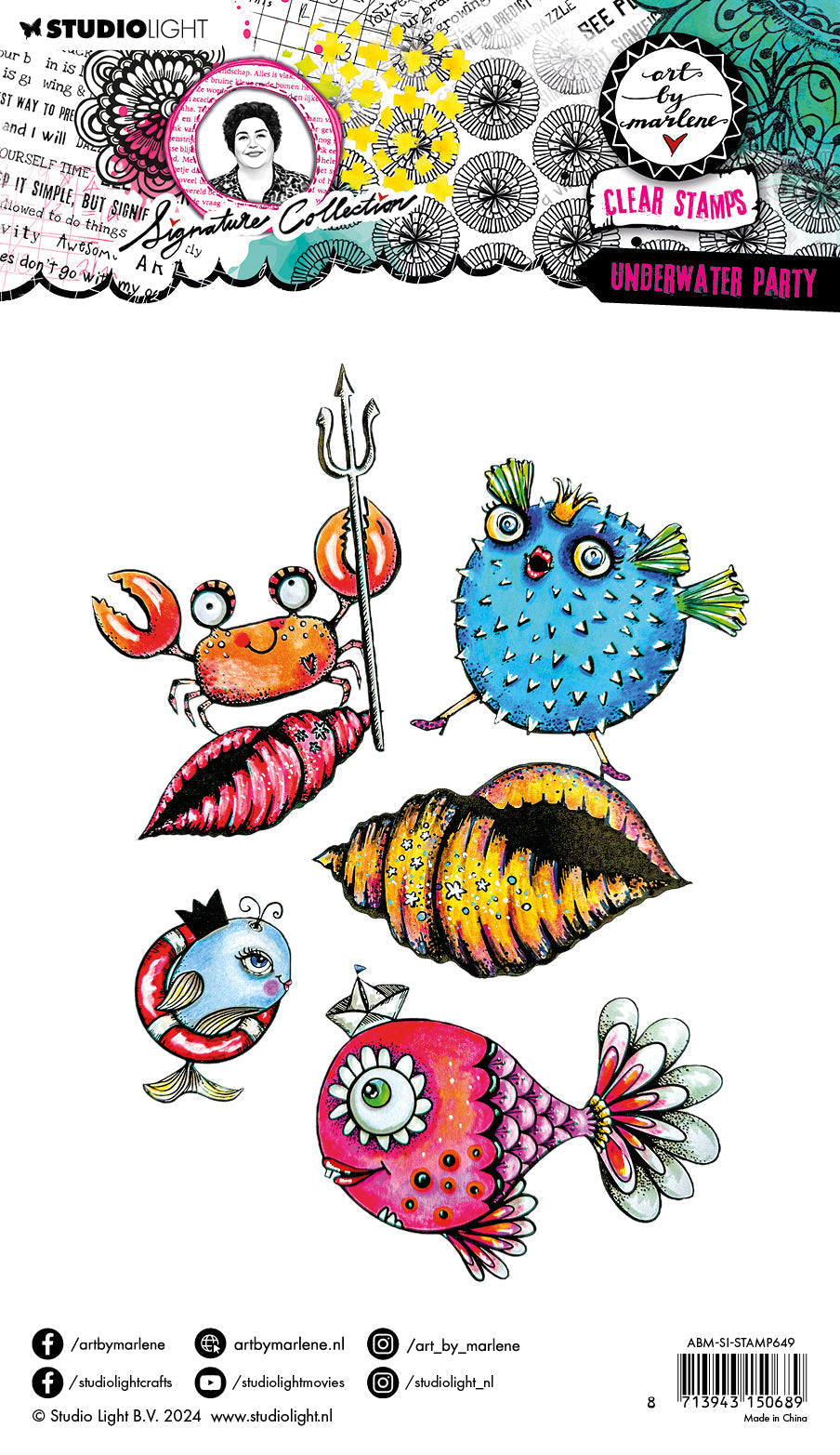 ABM Clear Stamp Underwater Party Signature Collection 9 PC-3