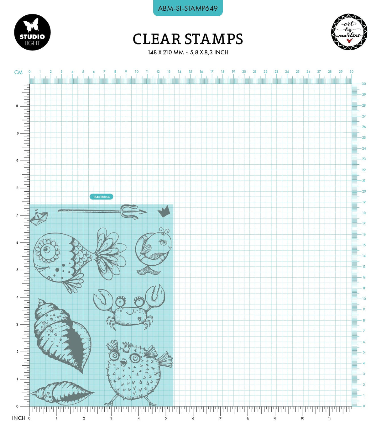 ABM Clear Stamp Underwater Party Signature Collection 9 PC-2