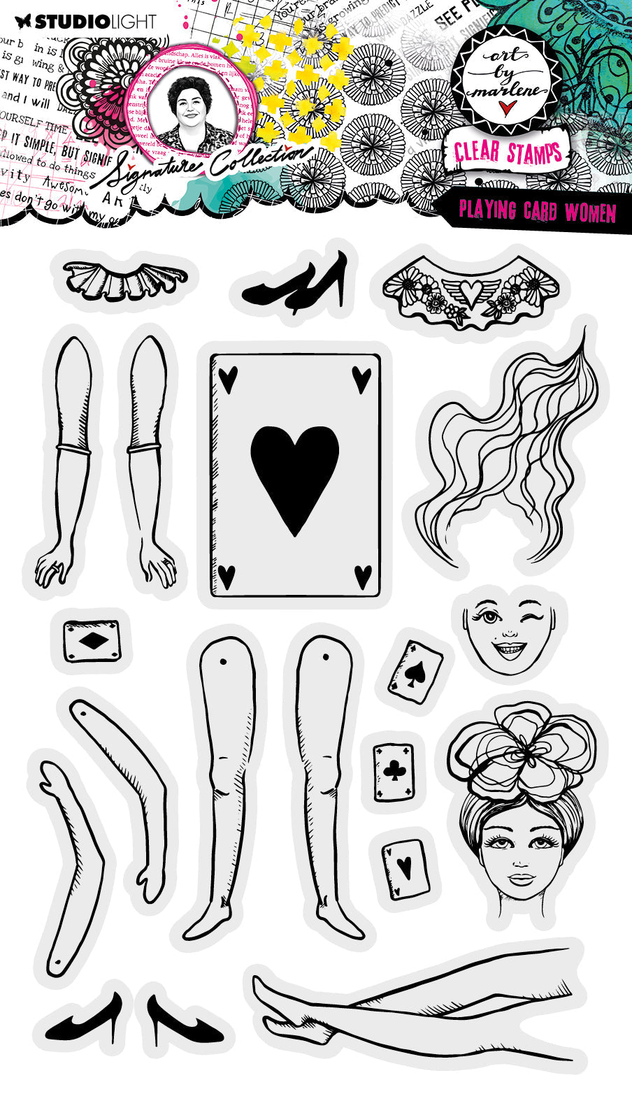 ABM Clear Stamp Playing Card Women Signature Collection 19 PC-1