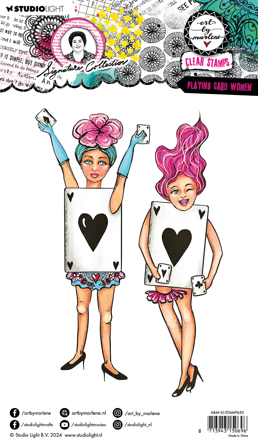 ABM Clear Stamp Playing Card Women Signature Collection 19 PC-3