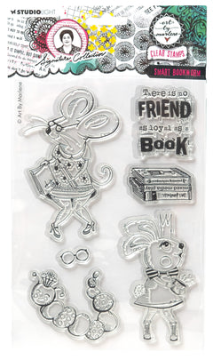 ABM Clear Stamp Smart Bookworm Collection Signature 6 Pièces-1