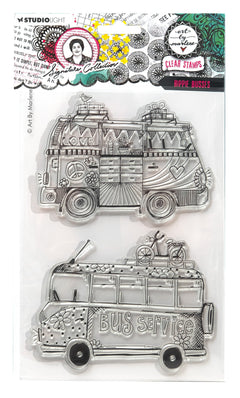 ABM Clear Stamp Hippie Busses Signature Collection 2 PC-1