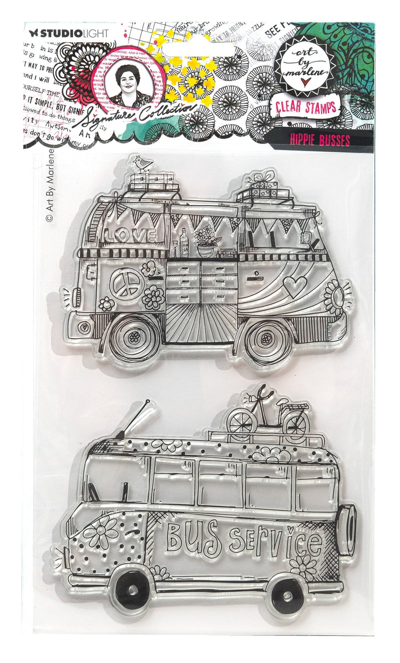 ABM Clear Stamp Hippie Busses Signature Collection 2 PC-1