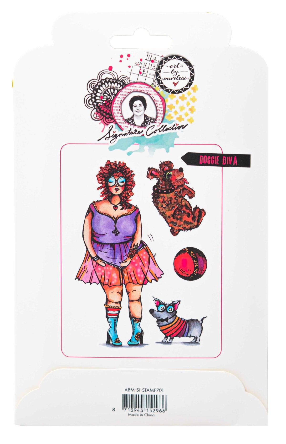 ABM Cling Stamp Doggie Diva Signature Collection 4 PC-6