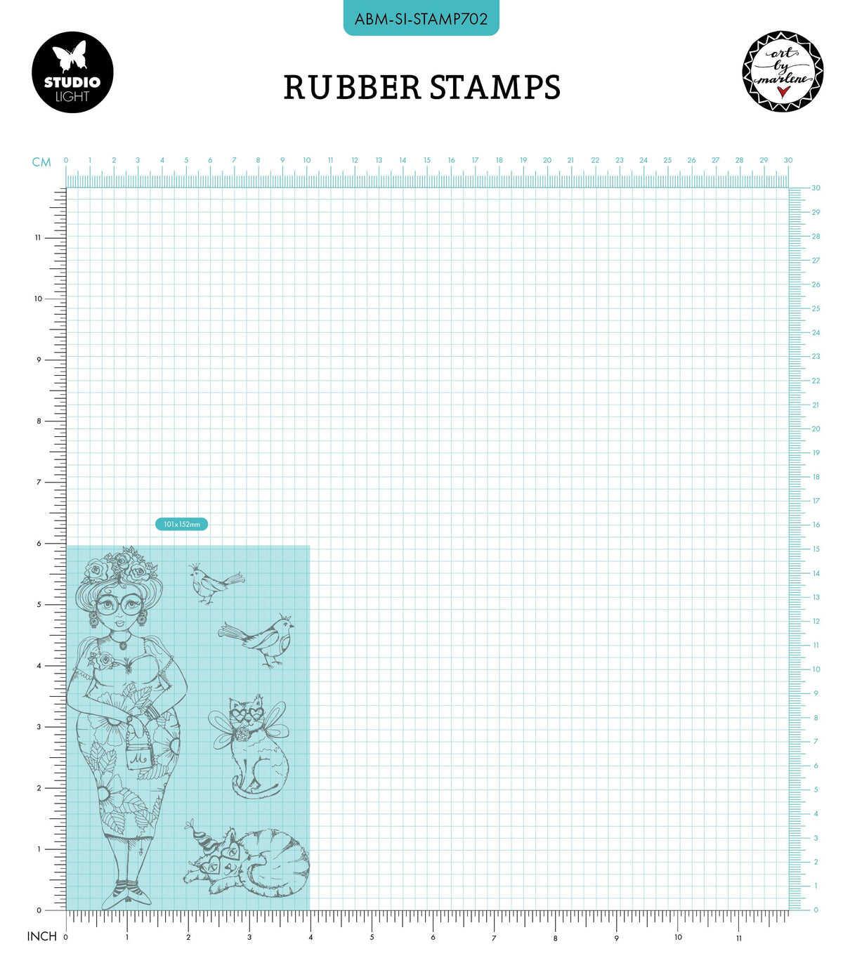 ABM Cling Stamp Frida's Friends Signature Collection 5 PC-2