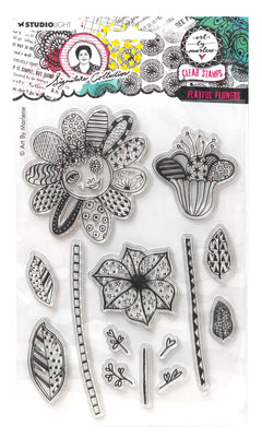 ABM Clear Stamp Playful Flowers Signature Collection 14 PC-1