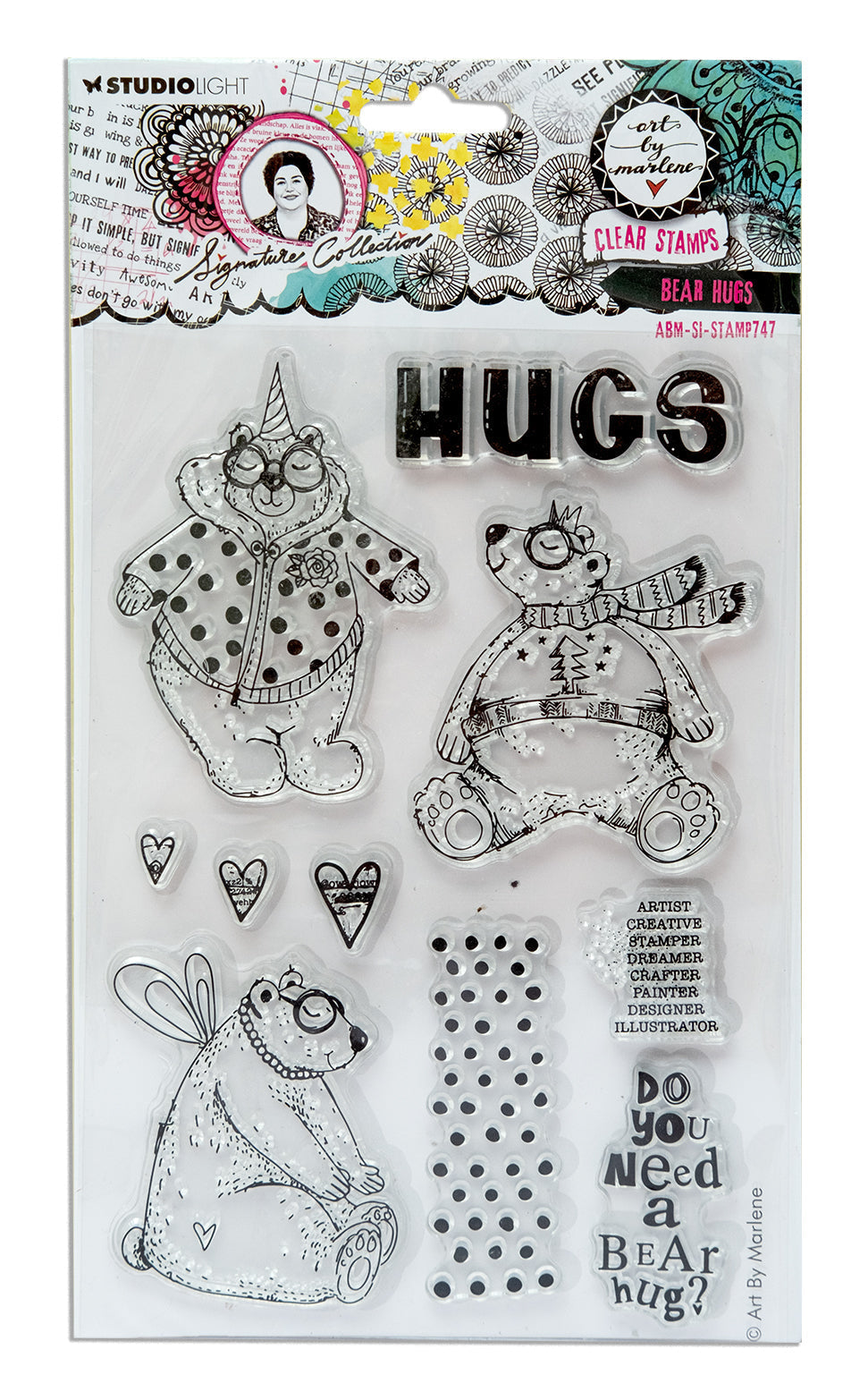 ABM Tampon transparent Ours en peluche Collection Signature 10 pièces-1