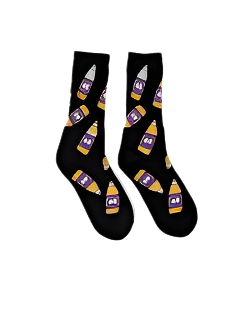40’s & Shorties 'Beer' Crew Socks - Black/Purple-1
