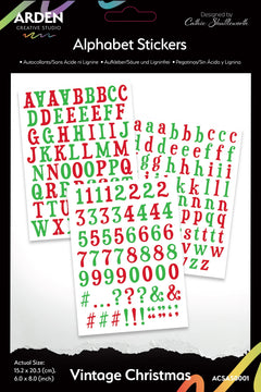 Autocollants de l'alphabet de Noël vintage Arden Creative Studio-1