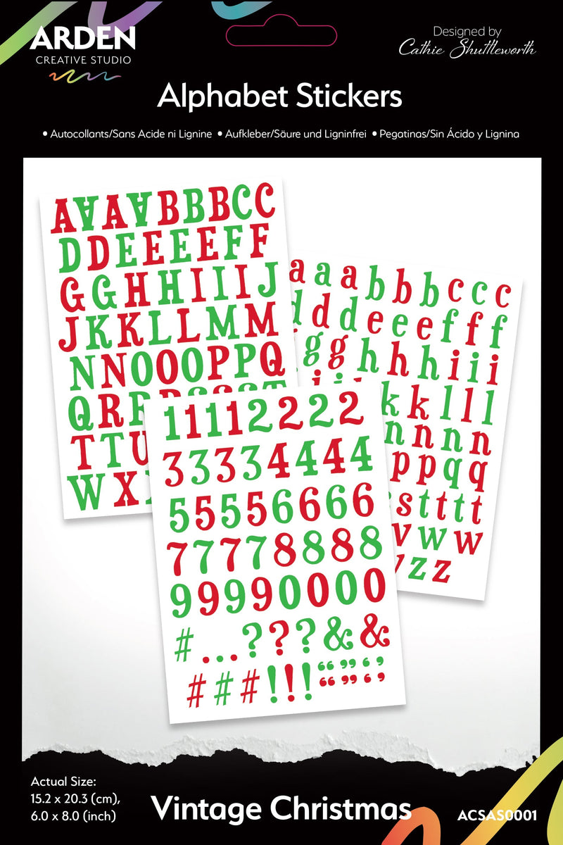 Autocollants de l'alphabet de Noël vintage Arden Creative Studio-1