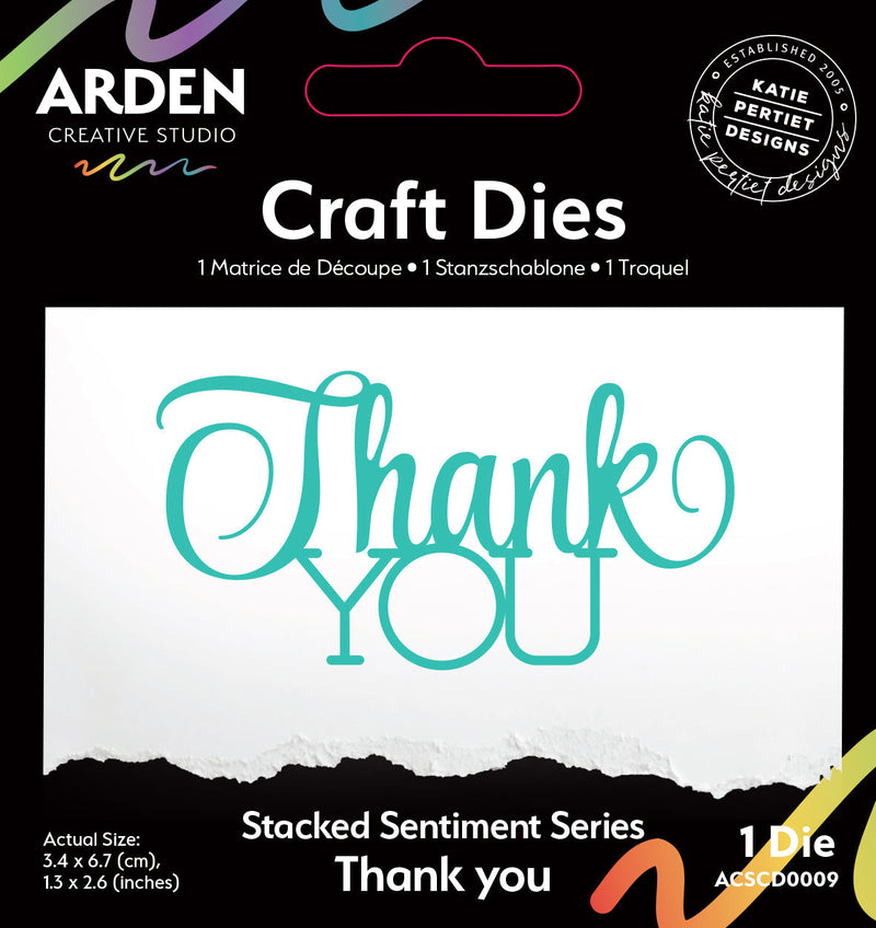 Arden Creative Studio Sentiment Series Stacked Thank You Craft Die-1