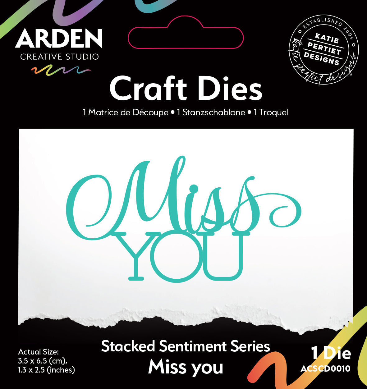 Arden Creative Studio Sentiment Series Stacked Miss You Craft Die-1