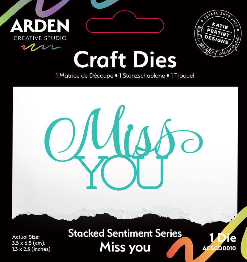 Arden Creative Studio Sentiment Series Stacked Miss You Craft Die-1