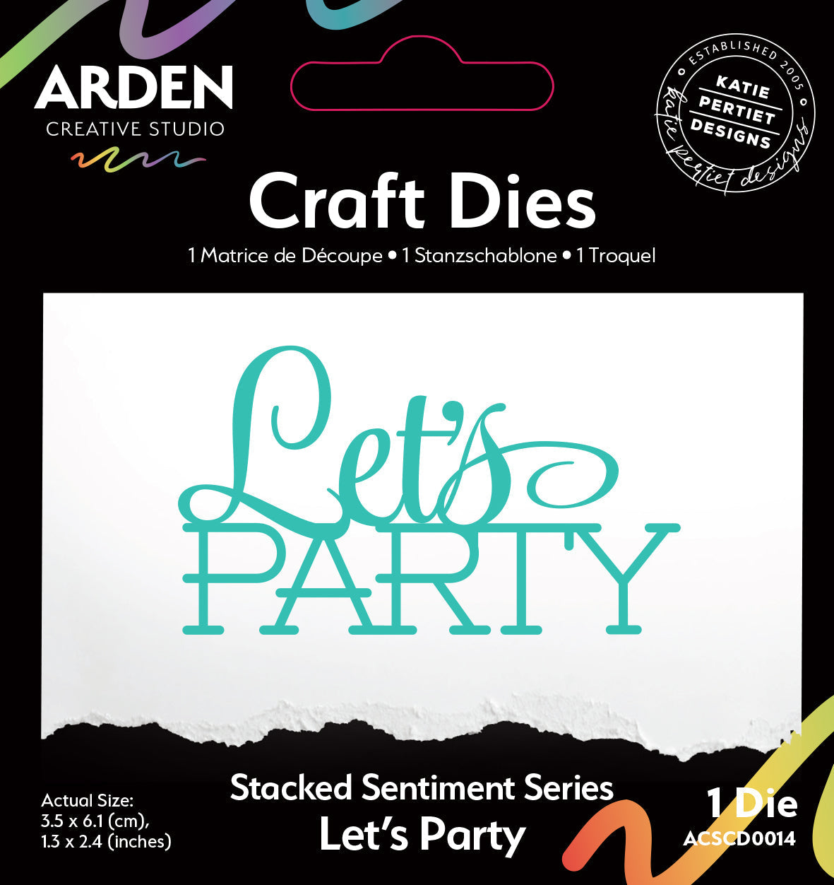 Arden Creative Studio Sentiment Series Stacked Let's Party Craft Die-1