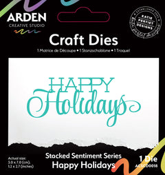Arden Creative Studio Sentiment Series Stacked Happy Holidays Craft Die-1