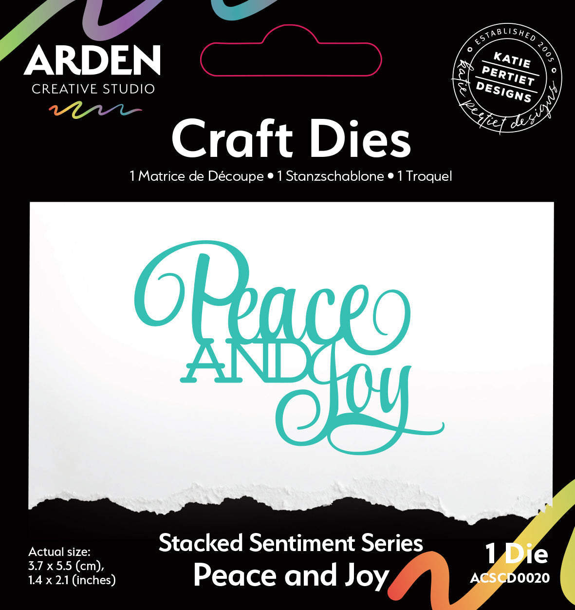 Arden Creative Studio Sentiment Series Stacked Peace and Joy Craft Die-1