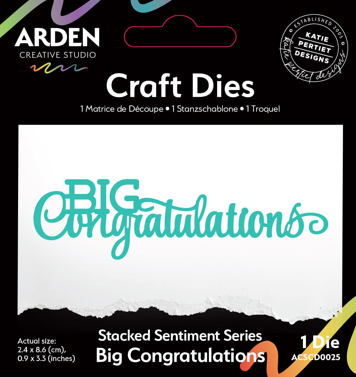 Arden Creative Studio Sentiment Series Stacked Big Congratulations Craft Die-1