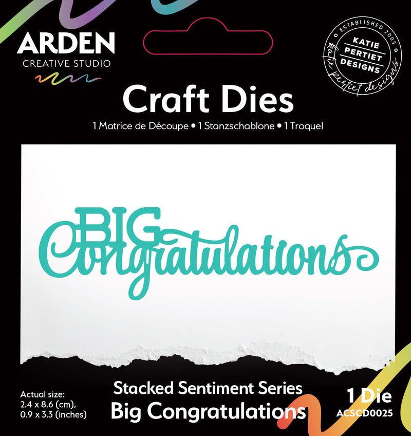 Arden Creative Studio Sentiment Series Stacked Big Congratulations Craft Die-1