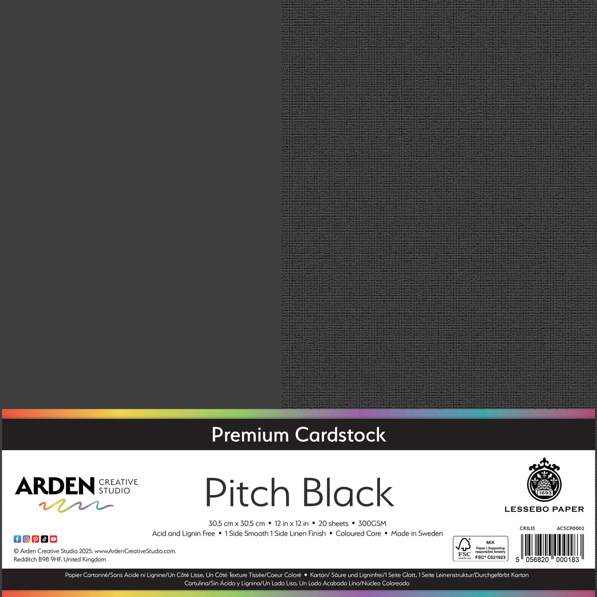 Arden Creative Studio Premium Cardstock 12in x 12in 300gsm 20 Pack-1