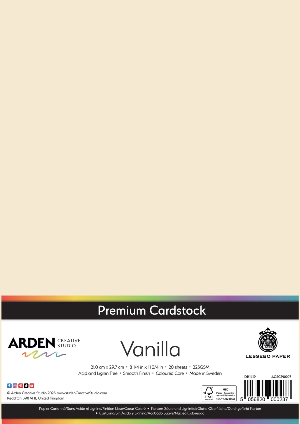 Arden Creative Studio Premium Cardstock A4 225gsm 20 Pack-4