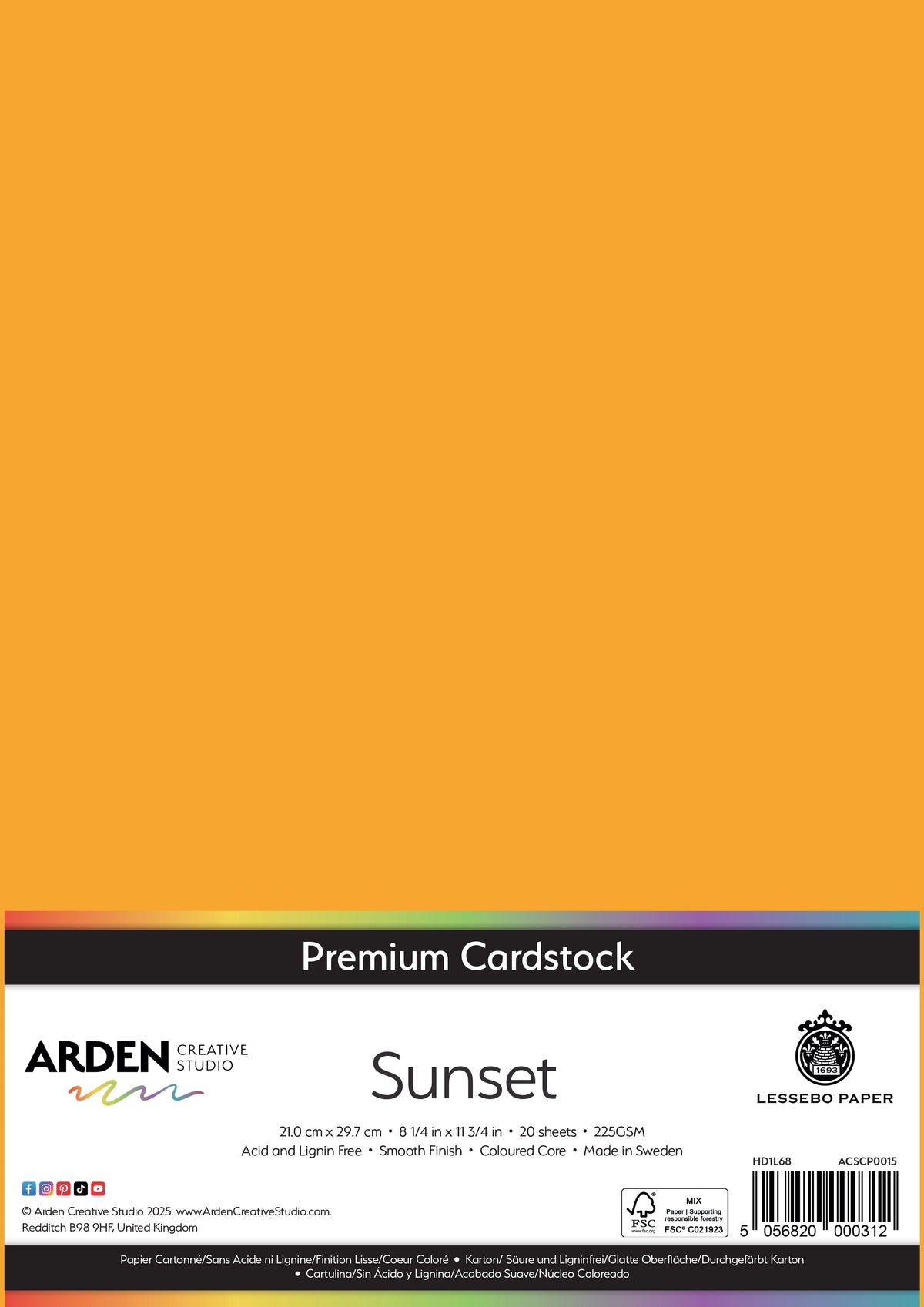 Arden Creative Studio Premium Cardstock A4 225gsm 20 Pack-8