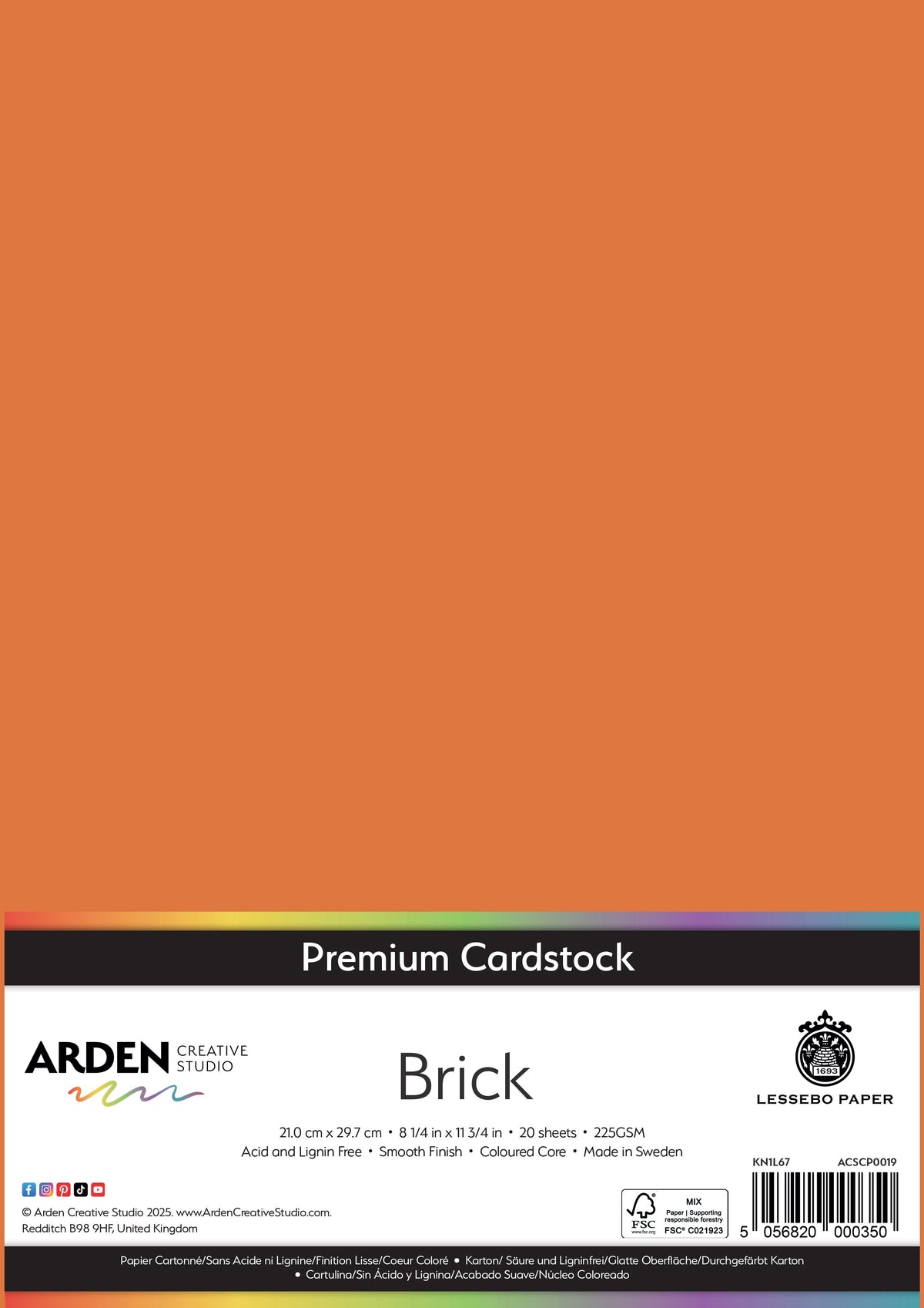 Arden Creative Studio Premium Cardstock A4 225gsm 20 Pack-10