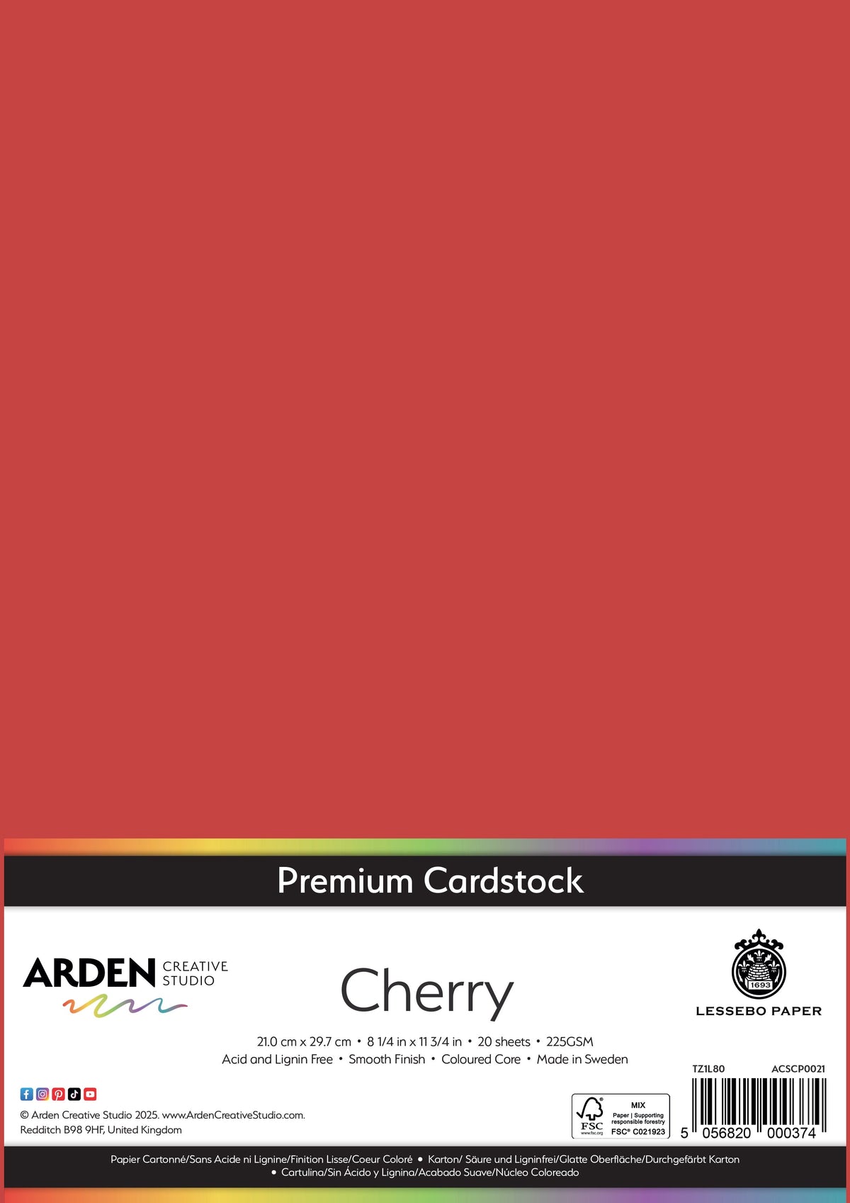 Arden Creative Studio Premium Cardstock A4 225gsm 20 Pack-11
