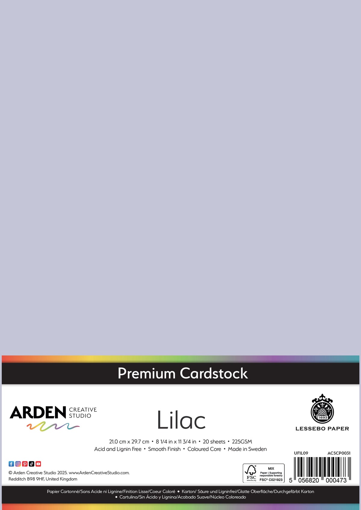Arden Creative Studio Premium Cardstock A4 225gsm 20 Pack-16