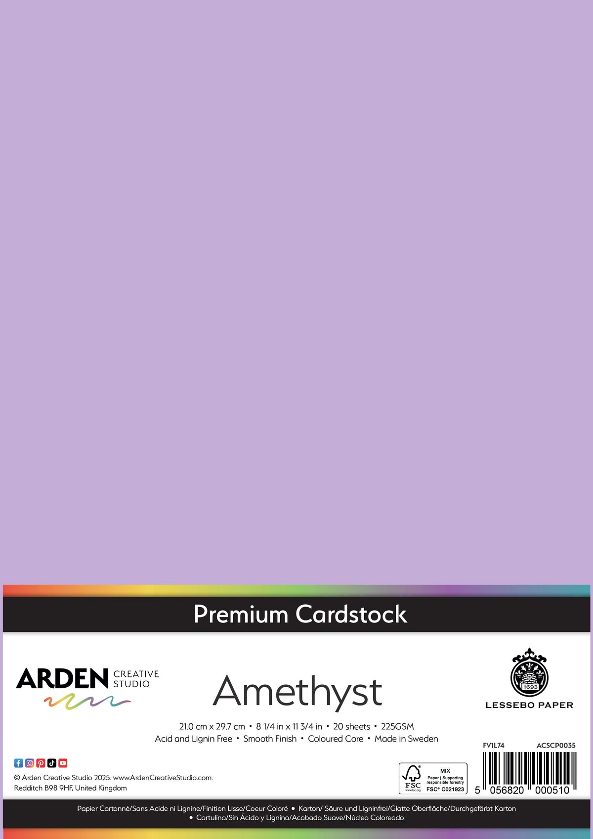 Arden Creative Studio Premium Cardstock A4 225gsm 20 Pack-18