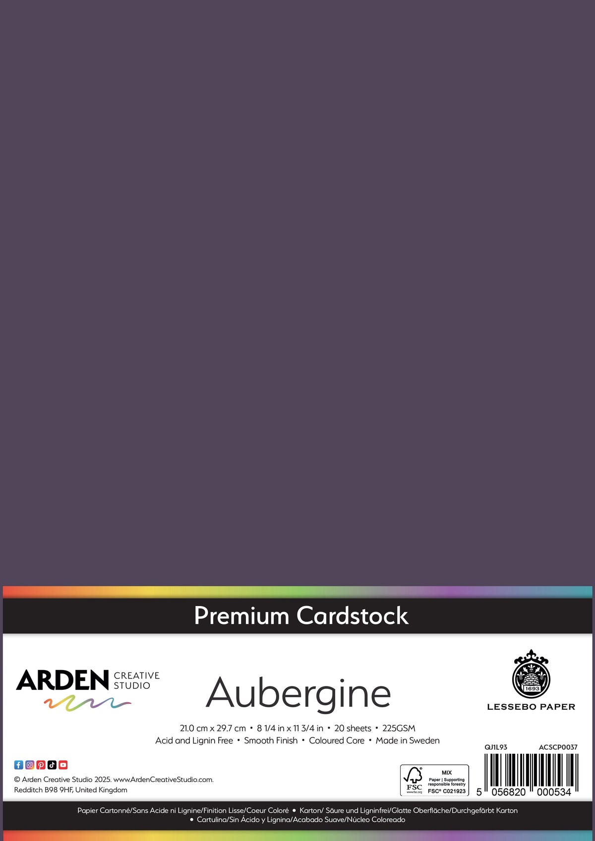 Arden Creative Studio Premium Cardstock A4 225gsm 20 Pack-19