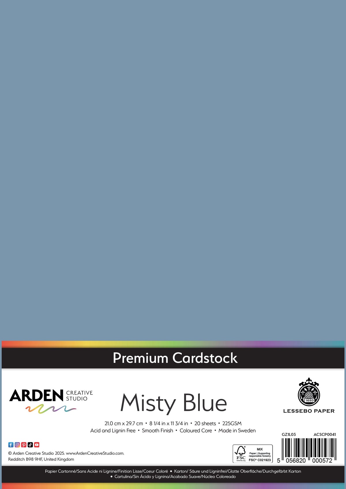 Arden Creative Studio Premium Cardstock A4 225gsm 20 Pack-21
