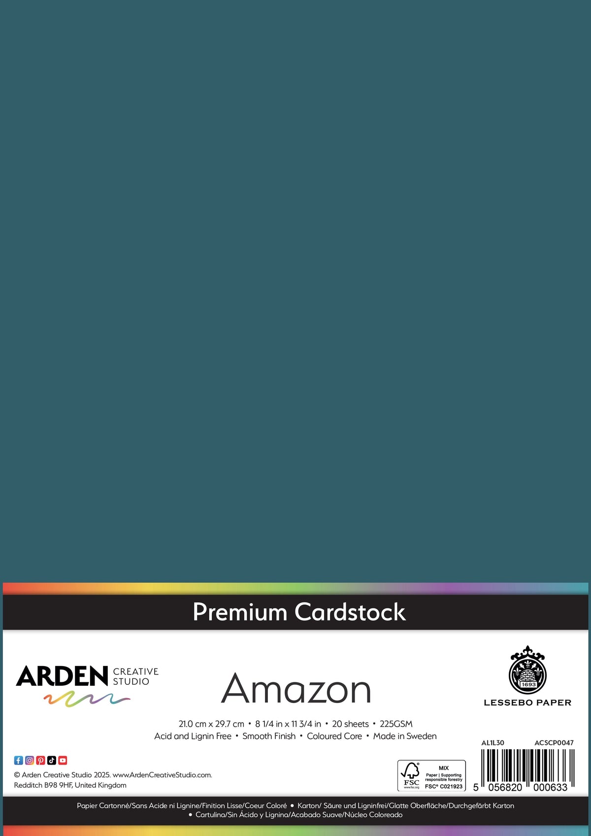 Arden Creative Studio Premium Cardstock A4 225gsm 20 Pack-24