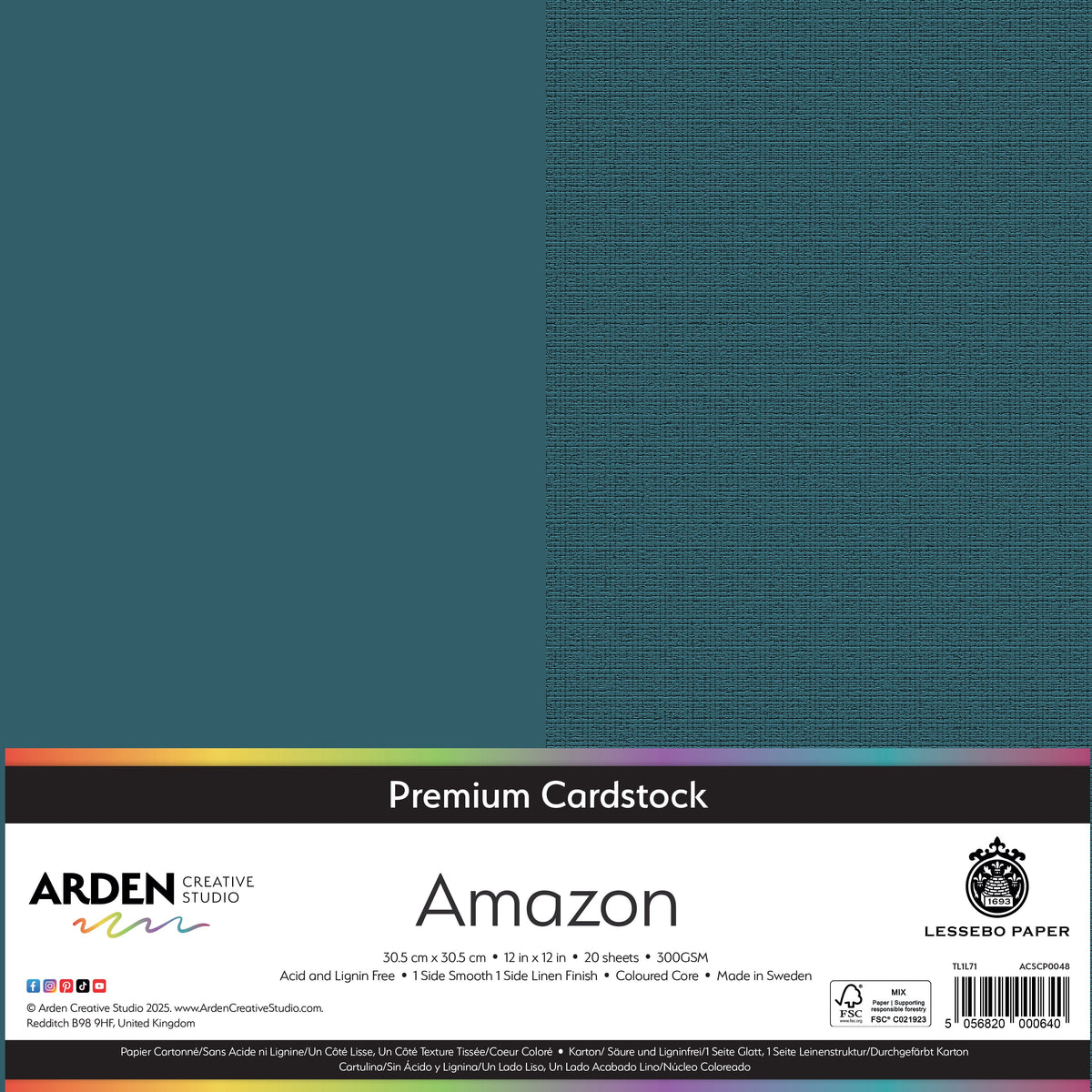Arden Creative Studio Premium Cardstock 12in x 12in 300gsm 20 Pack-24