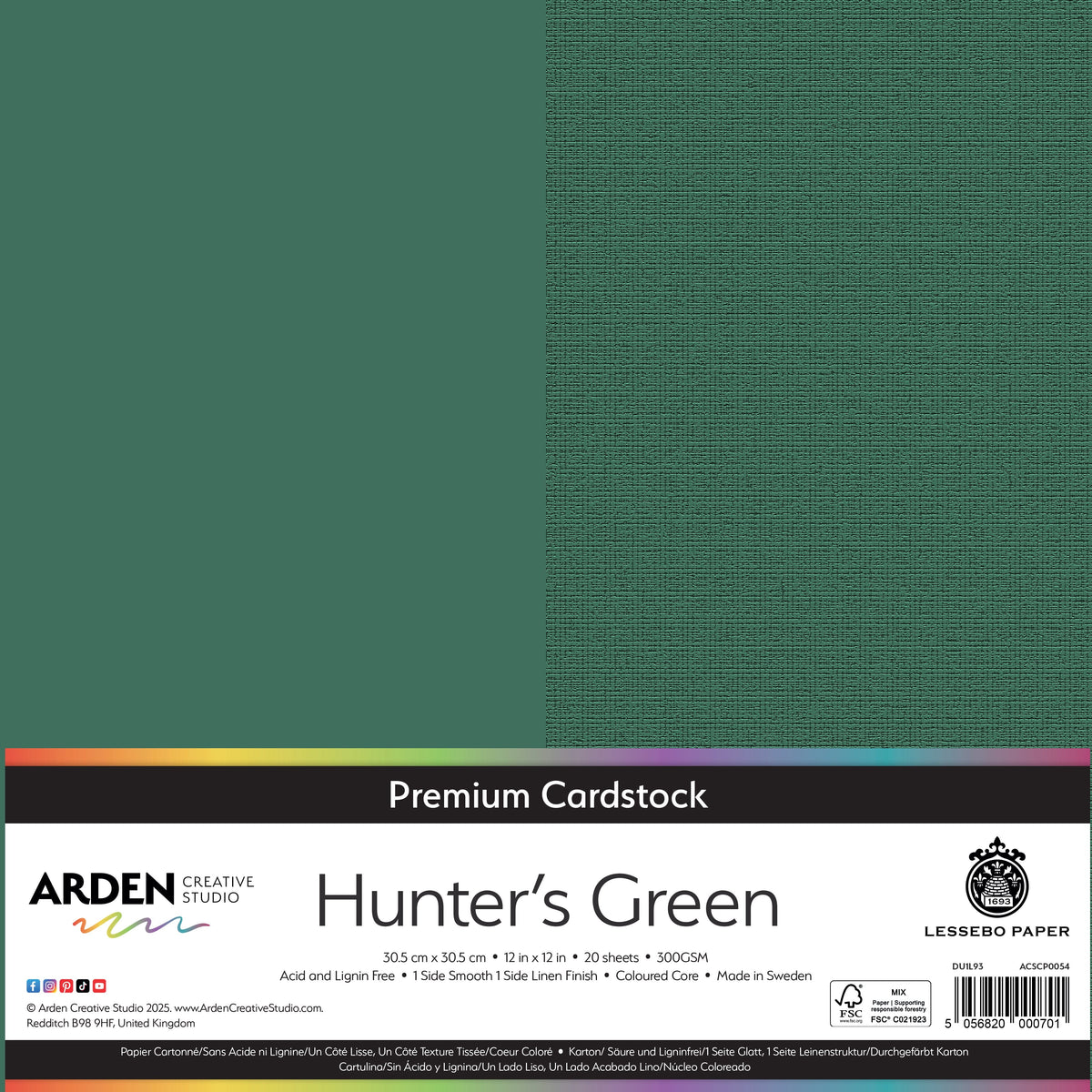 Arden Creative Studio Premium Cardstock 12in x 12in 300gsm 20 Pack-27