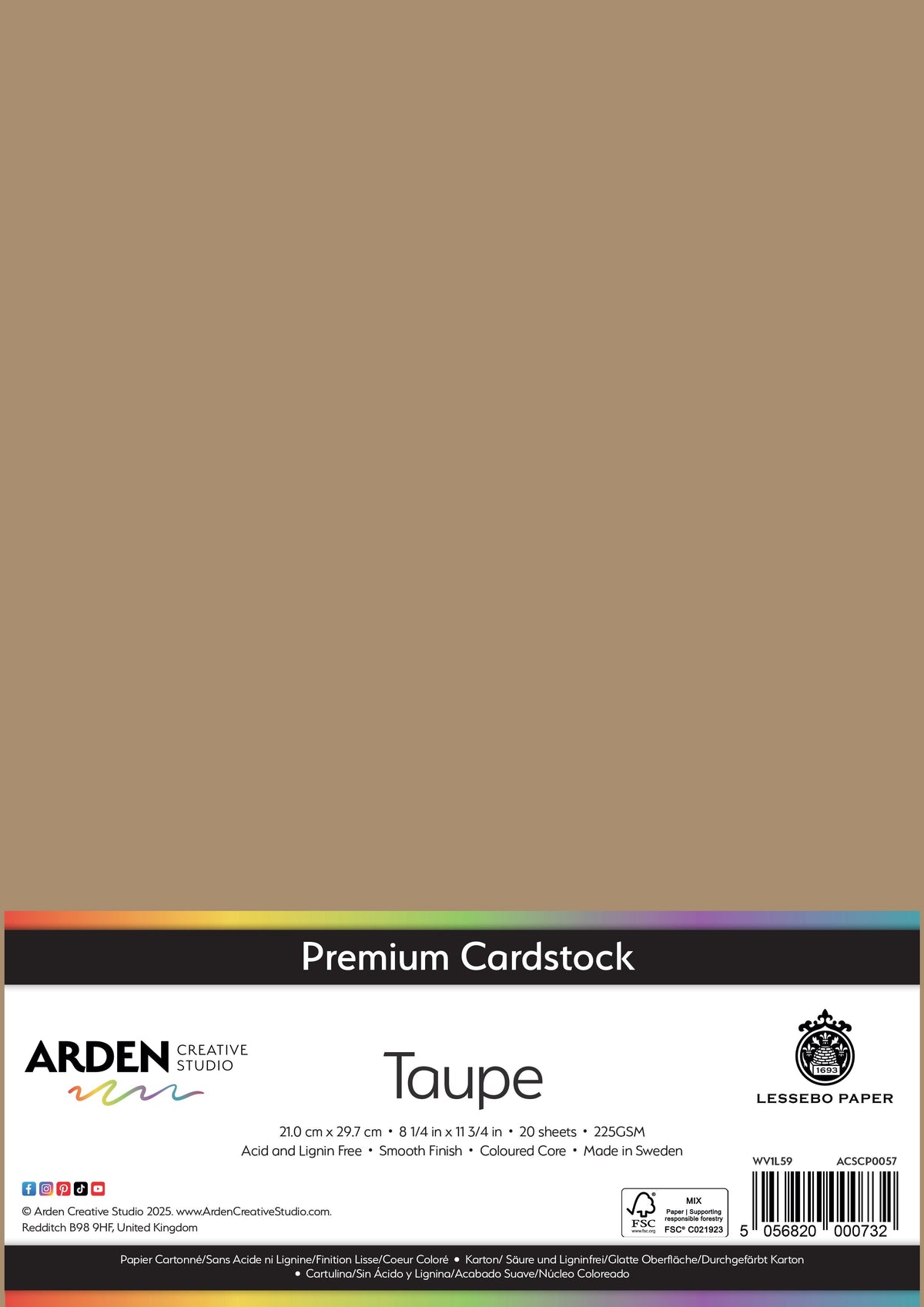 Arden Creative Studio Premium Cardstock A4 225gsm 20 Pack-29