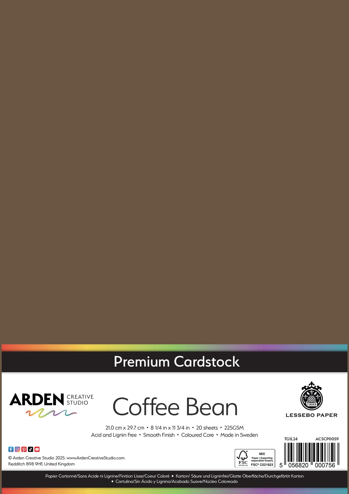 Arden Creative Studio Premium Cardstock A4 225gsm 20 Pack-30