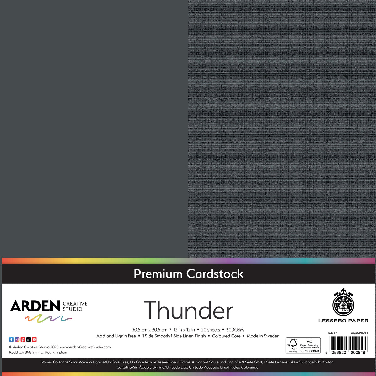 Arden Creative Studio Premium Cardstock 12in x 12in 300gsm 20 Pack-34