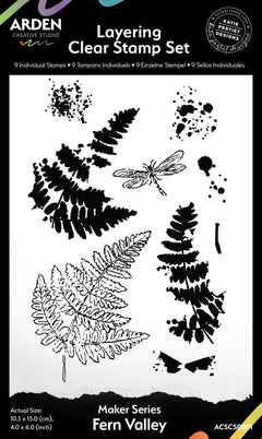 Set de sellos transparentes para capas Arden Creative Studio Maker Series Fern Valley, 4 pulg. x 6 pulg.-1