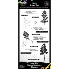 Arden Creative Studio Maker Series Maker's Sentiment Clusters 4 in x 8 in Clear Stamp Set-1
