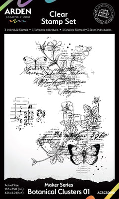 Arden Creative Studio Maker Series Botanical Clusters 01 4 in x 6 in Clear Stamp Set-1